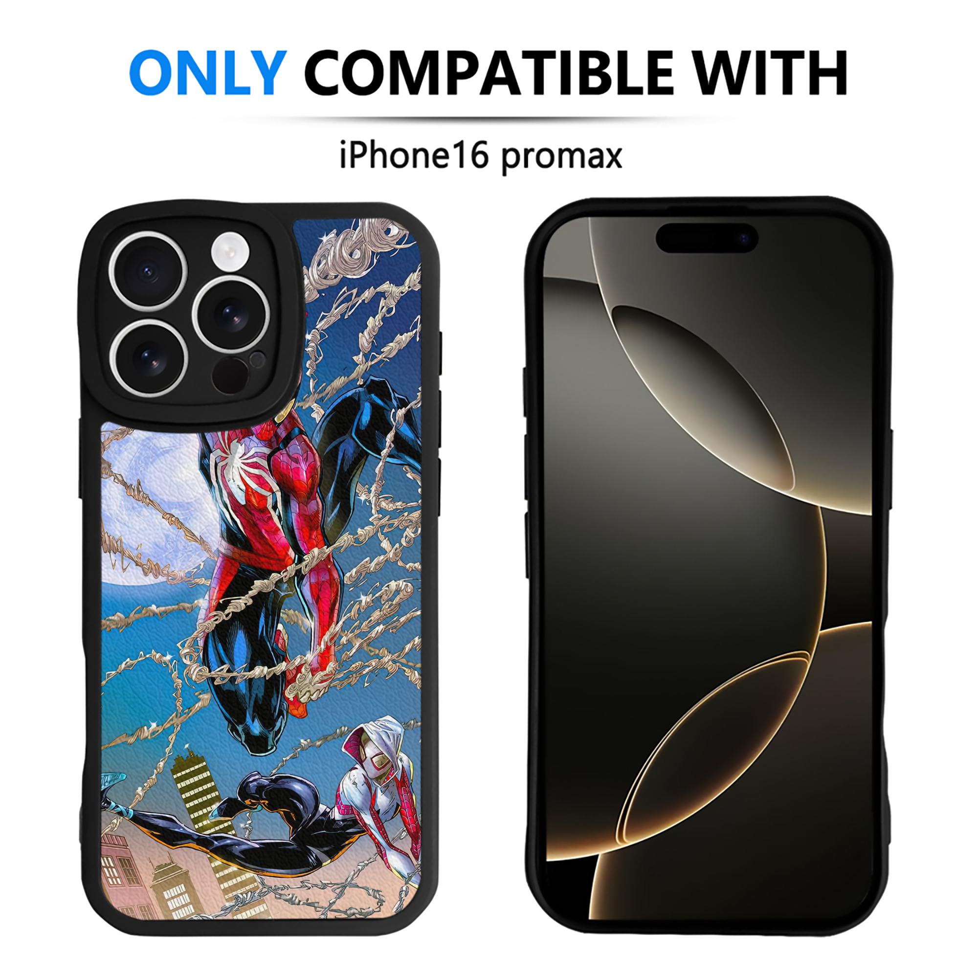 Spider Man スパイダーマン 【iPhone 16シリーズ対応】シリコンスマホケース（レザー調） 材質：シリコン